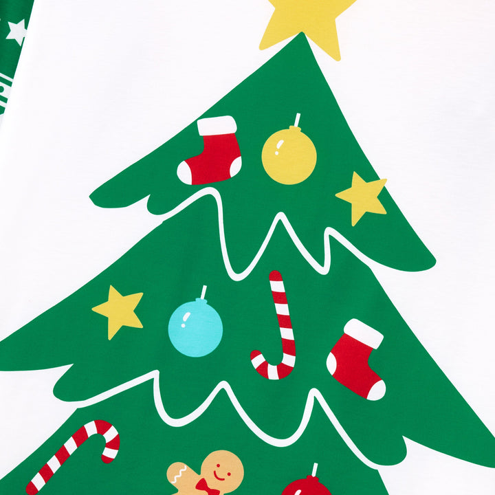 Conjunto de Pajamas Correspondentes para a Família de Natal com Impressão de Gengibre e Árvore de Natal PJs Verdes com Meias de Natal Verdes