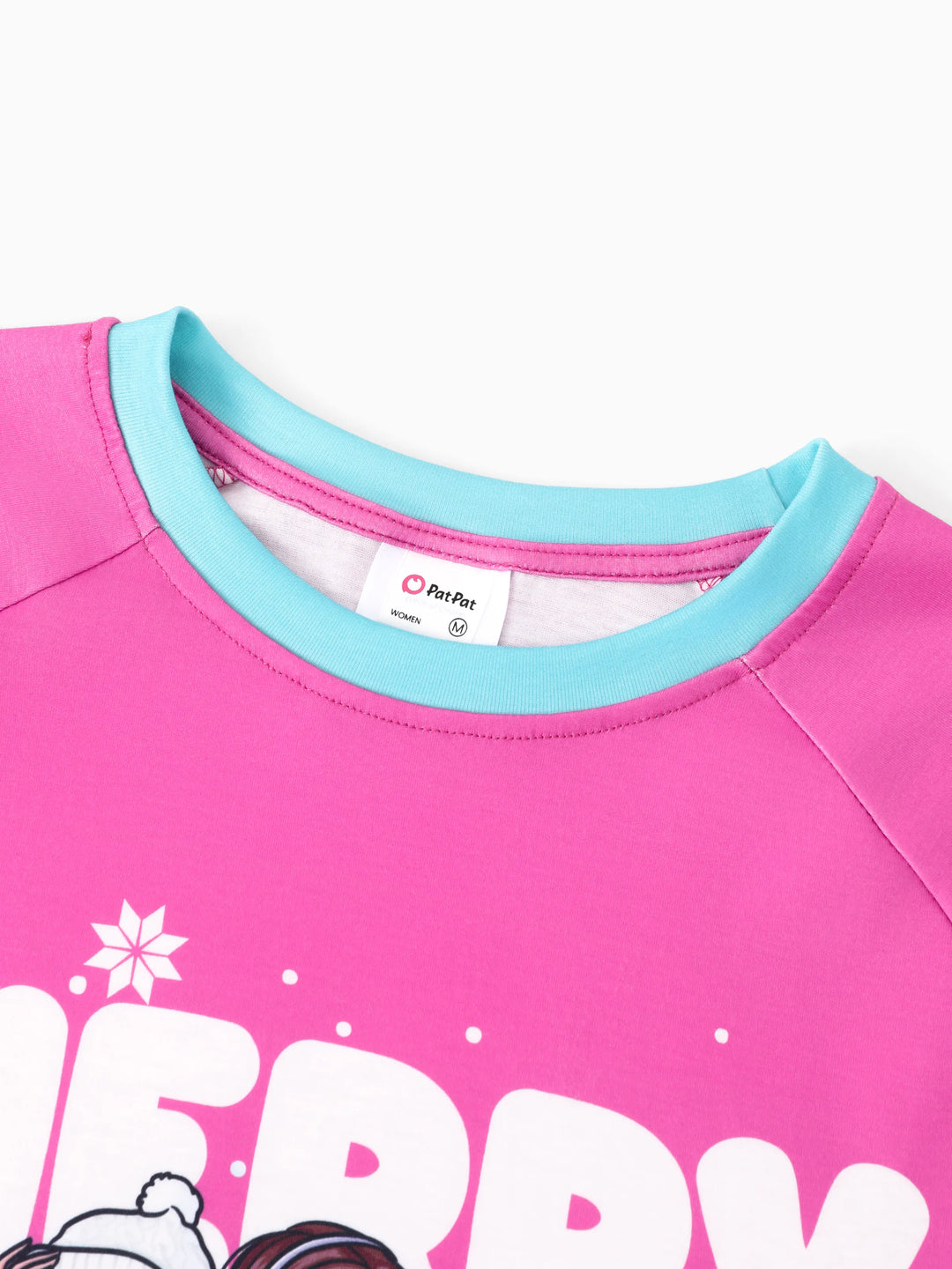 Conjunto de Pijamas em Rosa Choque para Mãe e Filha com Estampado de Flocos de Neve da Barbie para o Natal