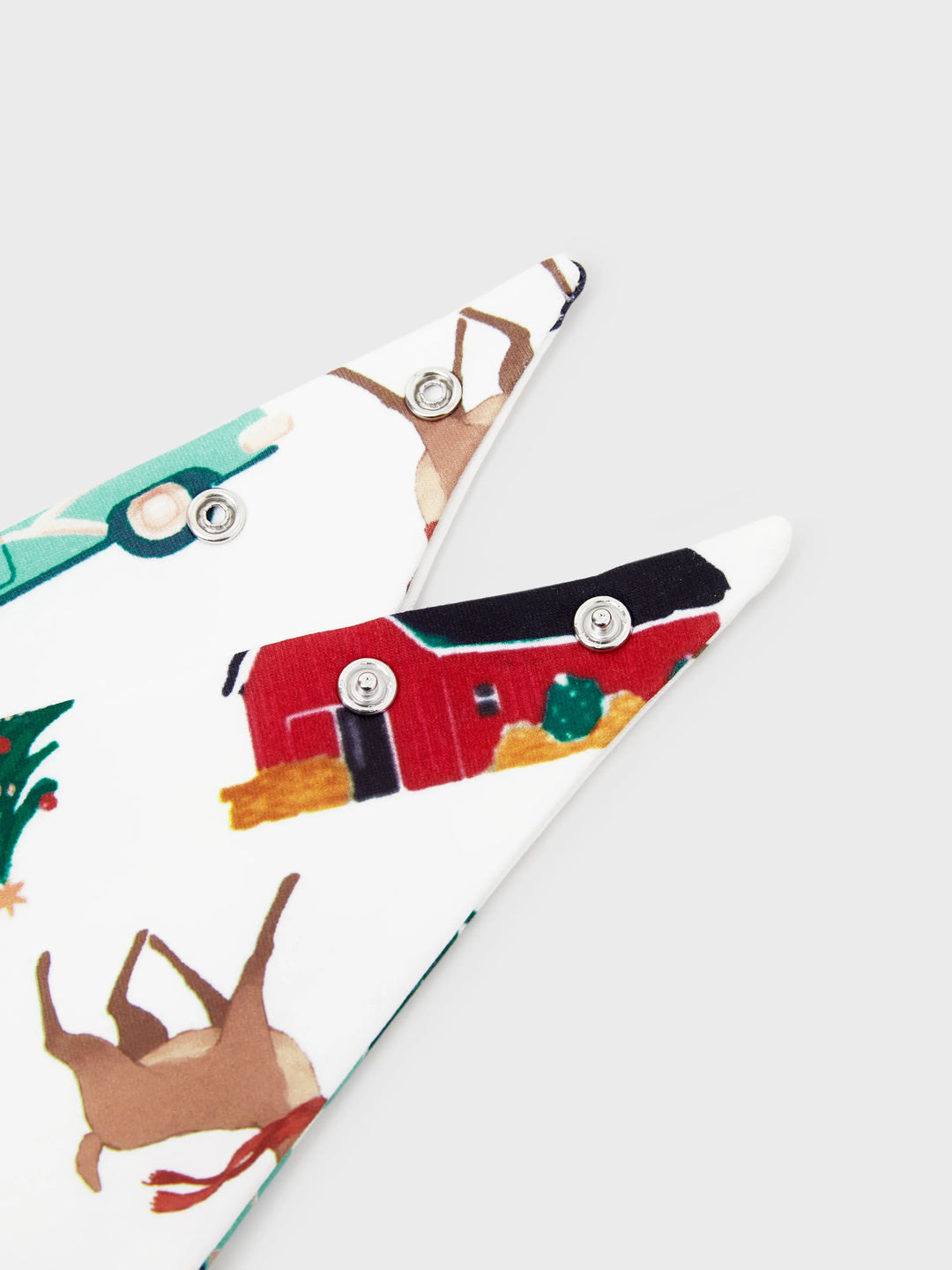 Conjunto de Pijamas de Natal Coordenados para a Família - Padrão de Rena e Carro com Meias de Natal Vermelhas