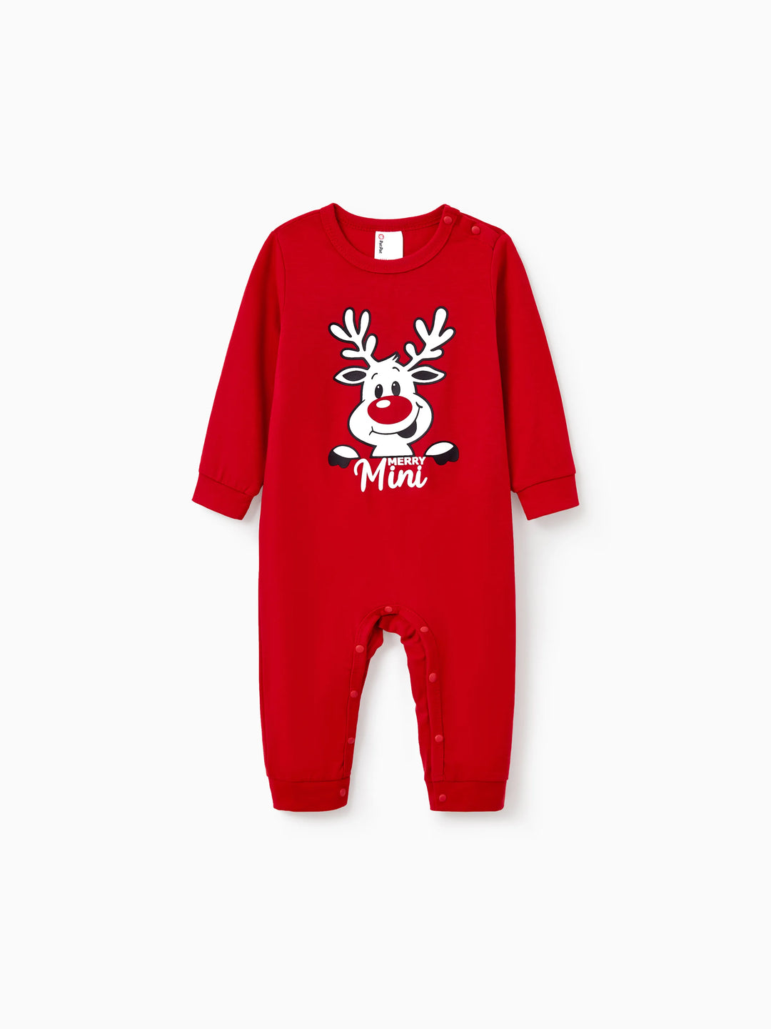 Conjunto de Pijamas em Conjunto para a Família com Estampa de Renas que Brilha no Escuro e Meias de Natal Vermelhas