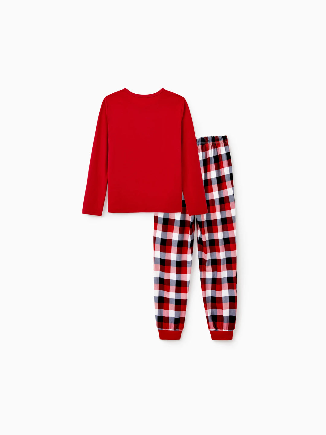 Conjunto de Pijamas em Conjunto para a Família com Estampa de Renas que Brilha no Escuro e Meias de Natal Vermelhas