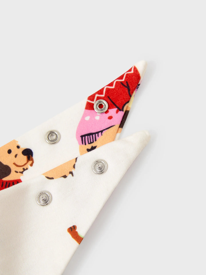 Conjunto de Pijamas Coincidentes para a Família no Natal com Vários Design de Cães e Meias de Natal em Cor Apricot