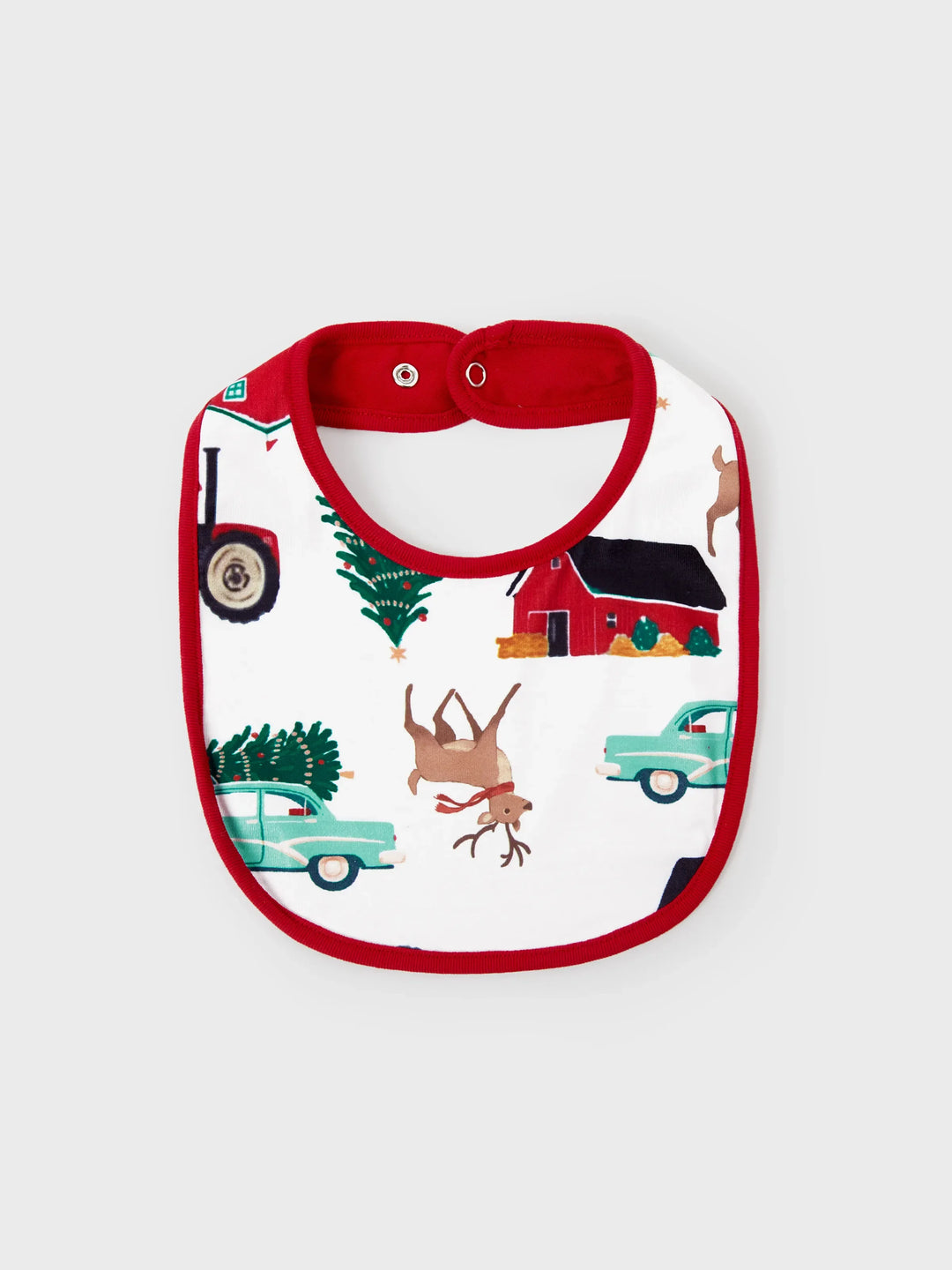 Conjunto de Pijamas de Natal Coordenados para a Família - Padrão de Rena e Carro com Meias de Natal Vermelhas