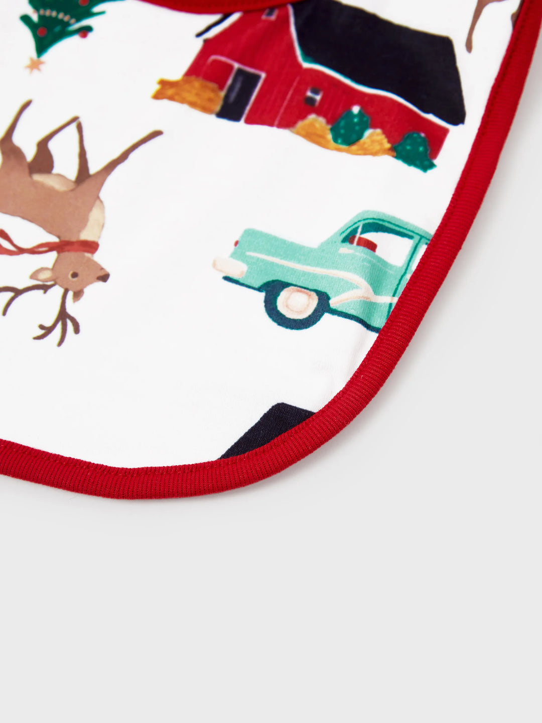 Conjunto de Pijamas de Natal Coordenados para a Família - Padrão de Rena e Carro com Meias de Natal Vermelhas