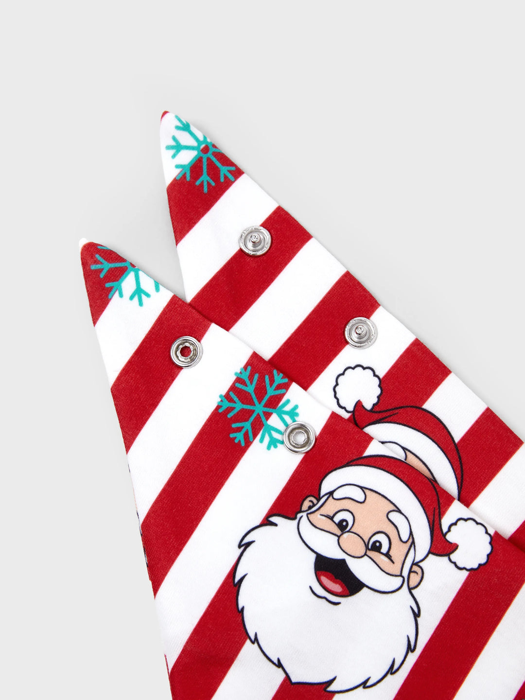 Conjunto de Pijamas de Natal em Conjunto para a Família - Pai Natal e Flocos de Neve em Riscas Vermelhas