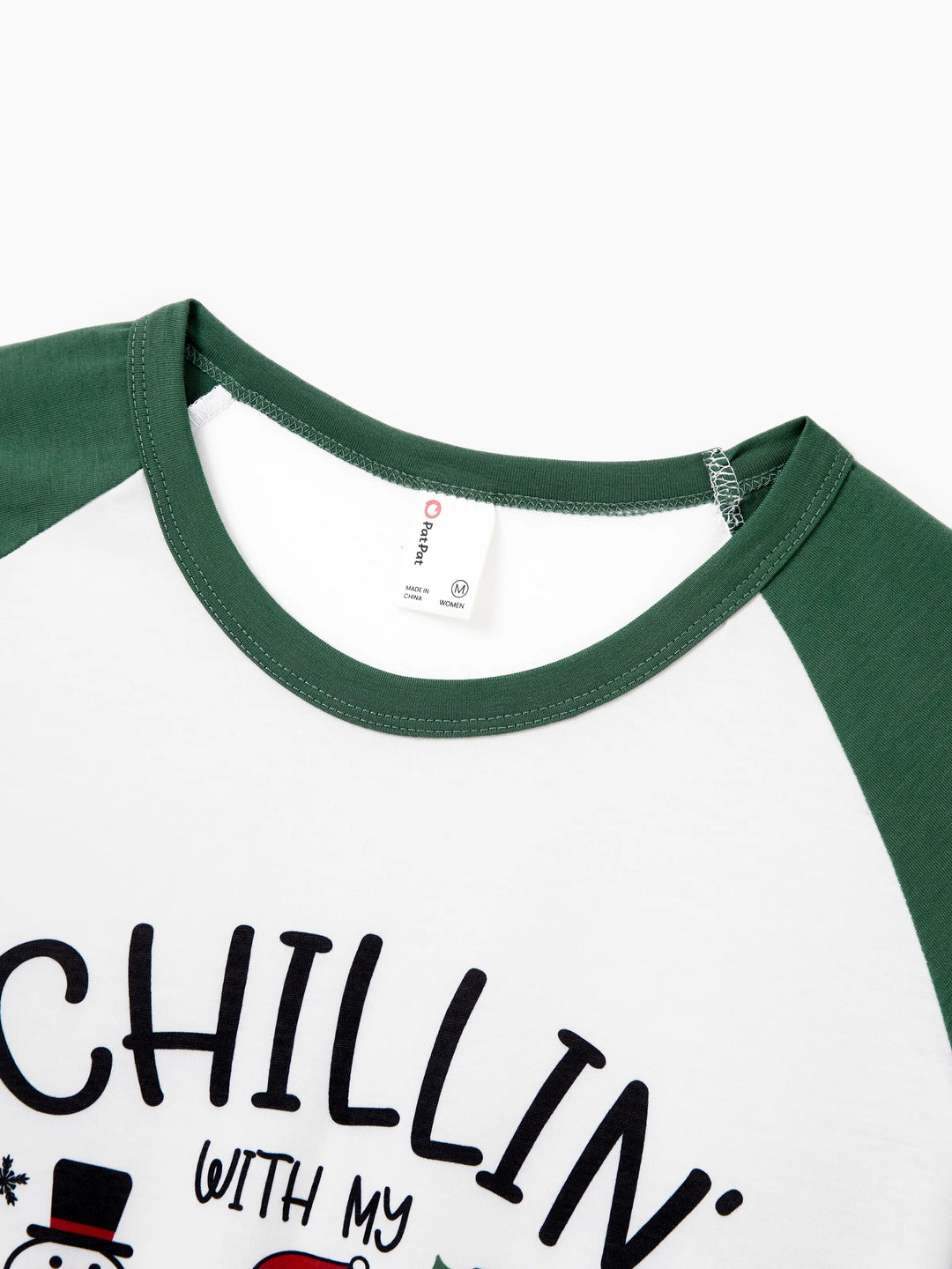 Conjunto de Pijamas de Natal em Família com Estampa de Boneco de Neve e Meias de Natal em Verde Menta