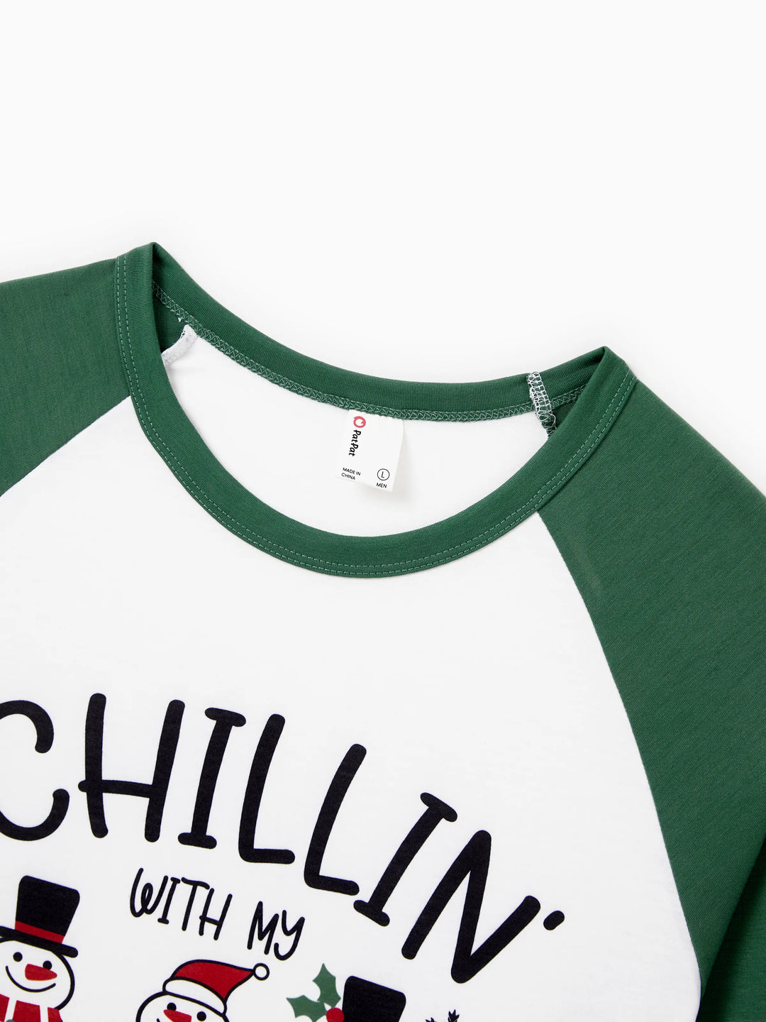 Conjunto de Pijamas de Natal em Família com Estampa de Boneco de Neve e Meias de Natal em Verde Menta