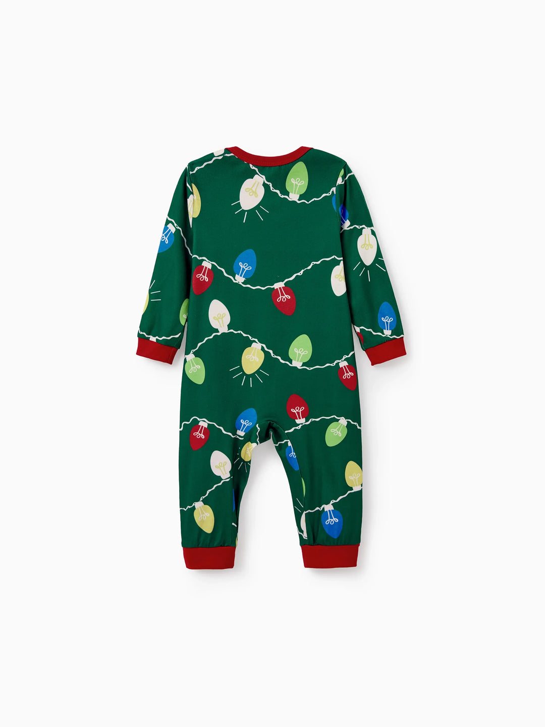 Conjunto de Pijamas de Natal para a Família em Coordenação - Estampado de Renas em Verde com Meias de Natal Verdes