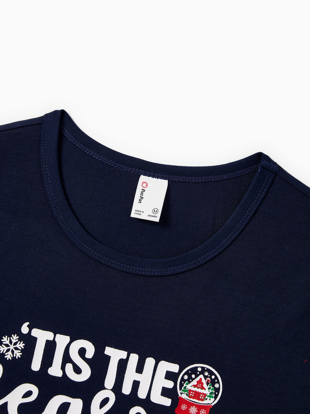 Conjunto de Pijamas para a Família Natalícios a Condizer que Brilha no Escuro - Pai Natal em Azul Escuro com Meias de Natal em Azul Profundo