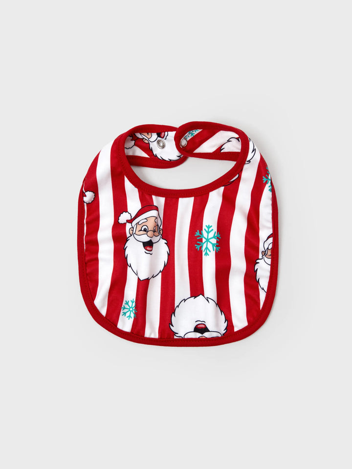 Conjunto de Pijamas de Natal em Conjunto para a Família - Pai Natal e Flocos de Neve em Riscas Vermelhas