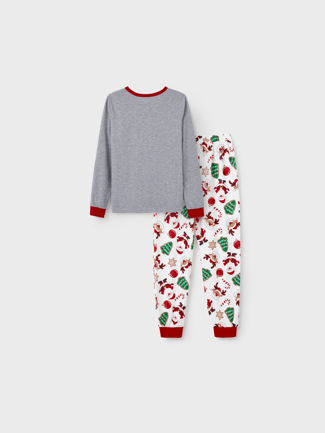 Conjunto de Pijamas em Família para o Natal com Estampa de Pai Natal que Brilha no Escuro, Inclui Meias de Natal em Cores Contrastantes.