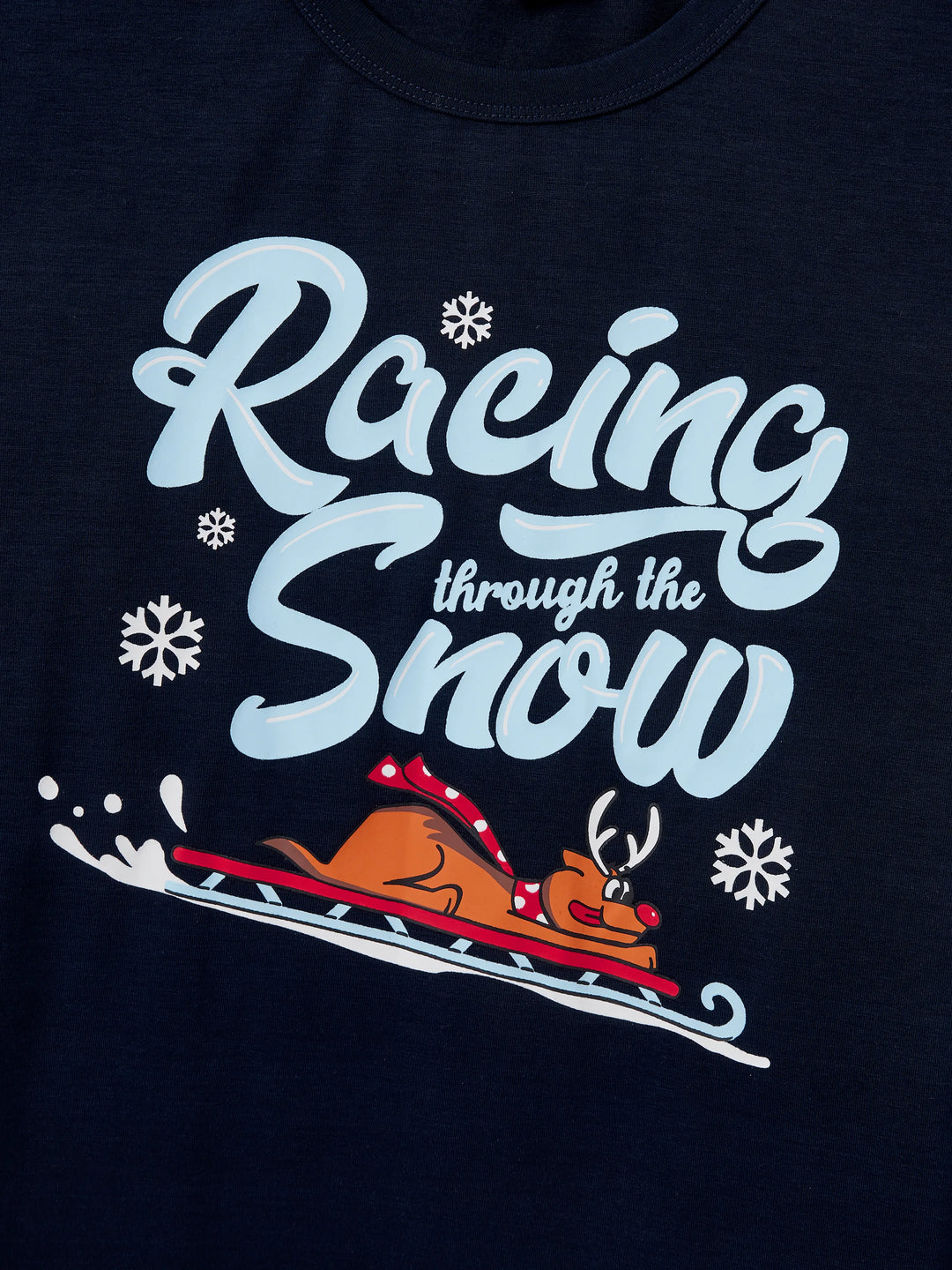 Conjunto de Pijamas de Natal para a Família com Estampa de Cães de trenó e Meias de Natal Azuis