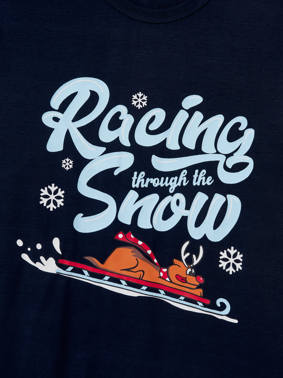 Conjunto de Pijamas de Natal para a Família com Estampa de Cães de trenó e Meias de Natal Azuis