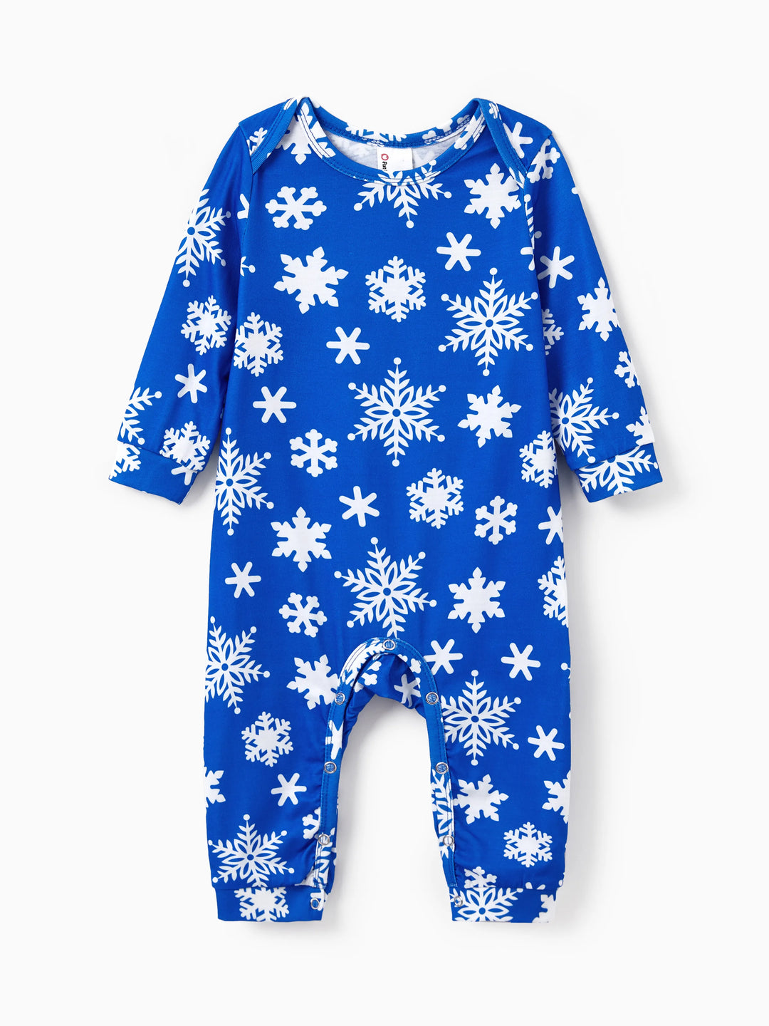 Conjunto de Pijamas em Família para o Natal com Estampa de Flocos de Neve - Pijamas Azuis com Meias de Natal Azuis