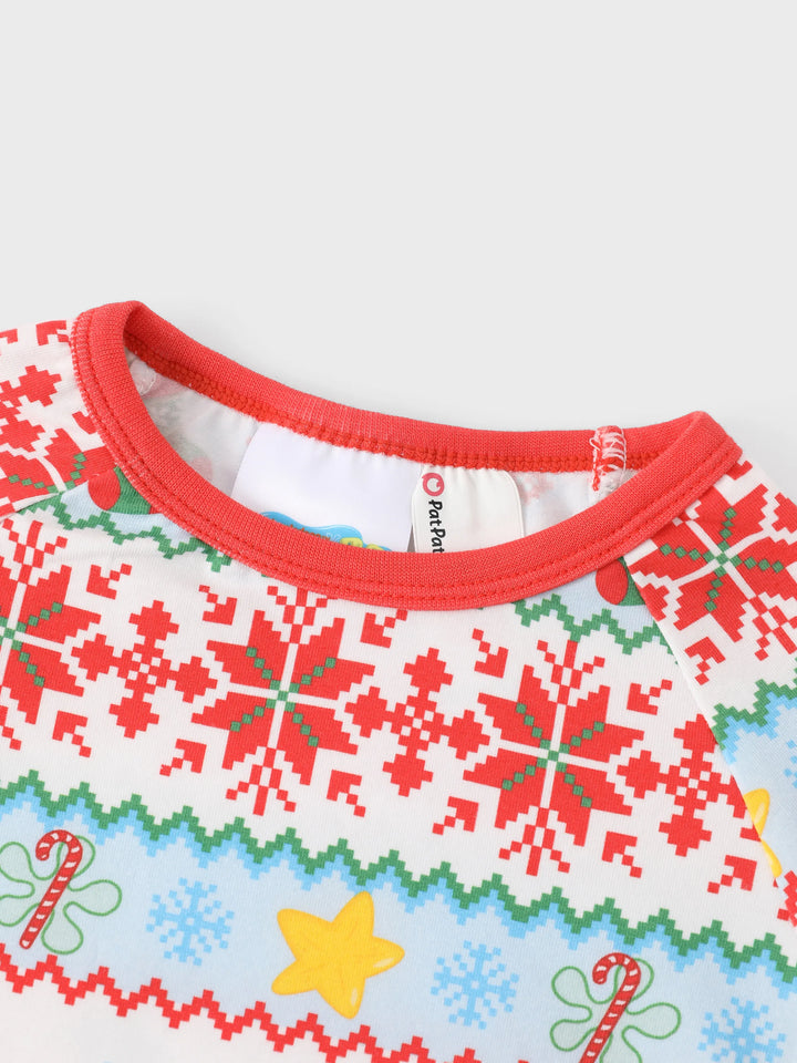 Conjunto de Pijamas em Algodão Orgânico com Ajuste Justo do SpongeBob SquarePants para a Família, com Meias Vermelhas.