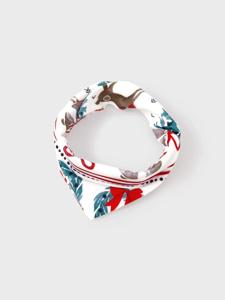 Conjunto de Pijamas de Natal em Conjunto para a Família com Estampa de Veado e Sino e Listras, com Meias de Natal Brancas