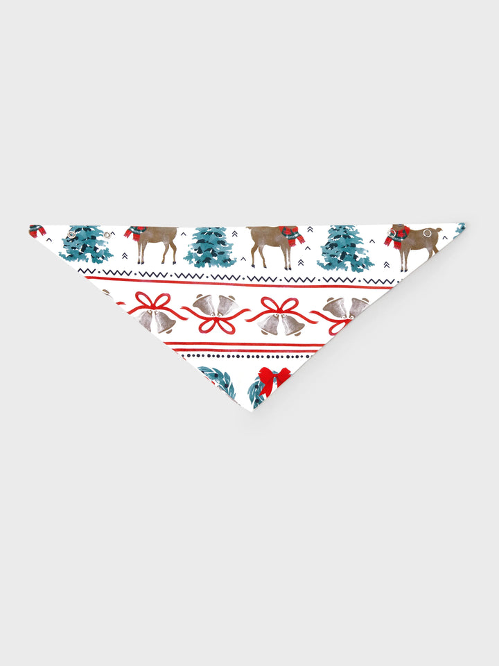 Conjunto de Pijamas de Natal em Conjunto para a Família com Estampa de Veado e Sino e Listras, com Meias de Natal Brancas