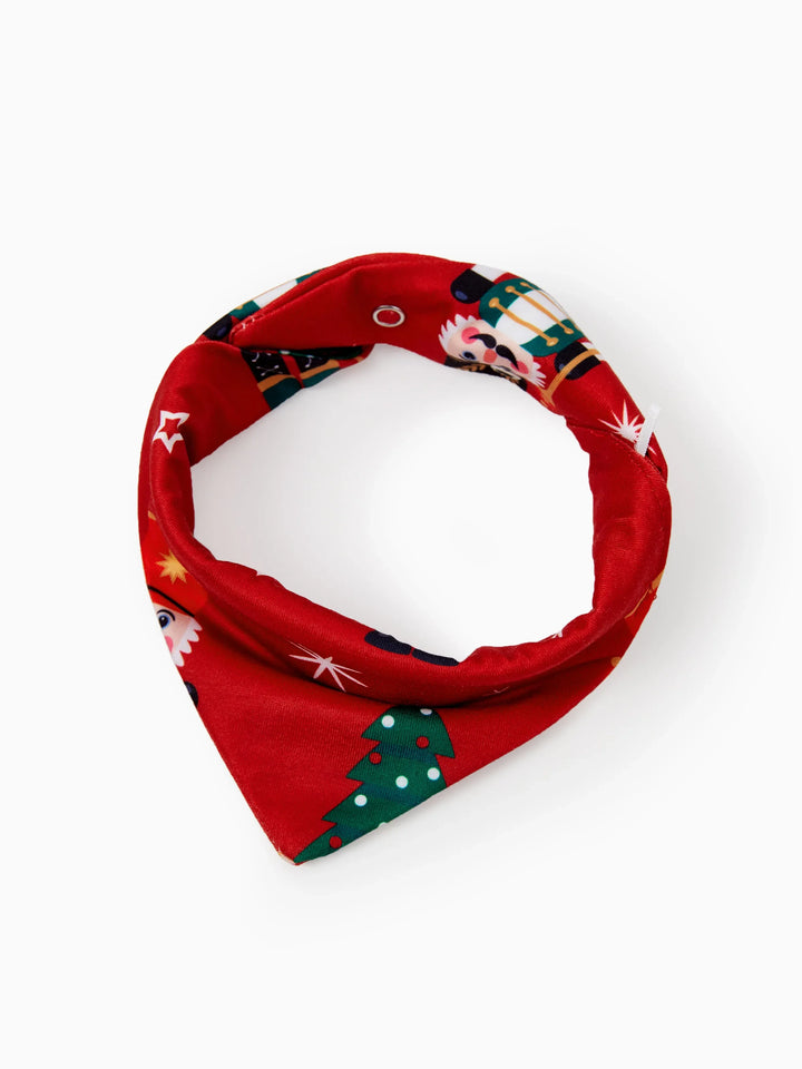 Conjunto de Pijamas Correspondentes para Família com Estampa de Quebra-Nozes e Meias de Natal em Vermelho