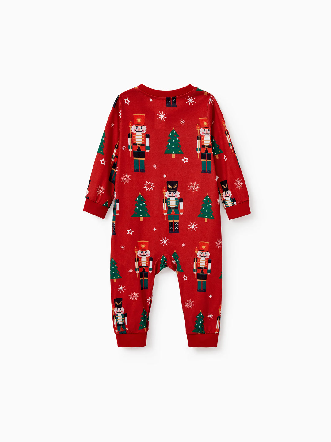 Conjunto de Pijamas Correspondentes para Família com Estampa de Quebra-Nozes e Meias de Natal em Vermelho