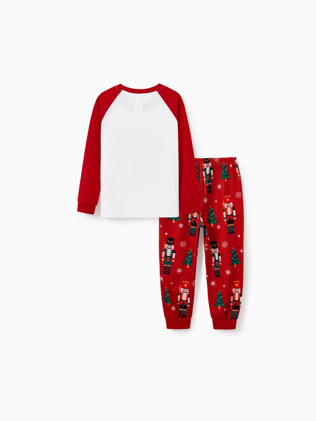 Conjunto de Pijamas Correspondentes para Família com Estampa de Quebra-Nozes e Meias de Natal em Vermelho