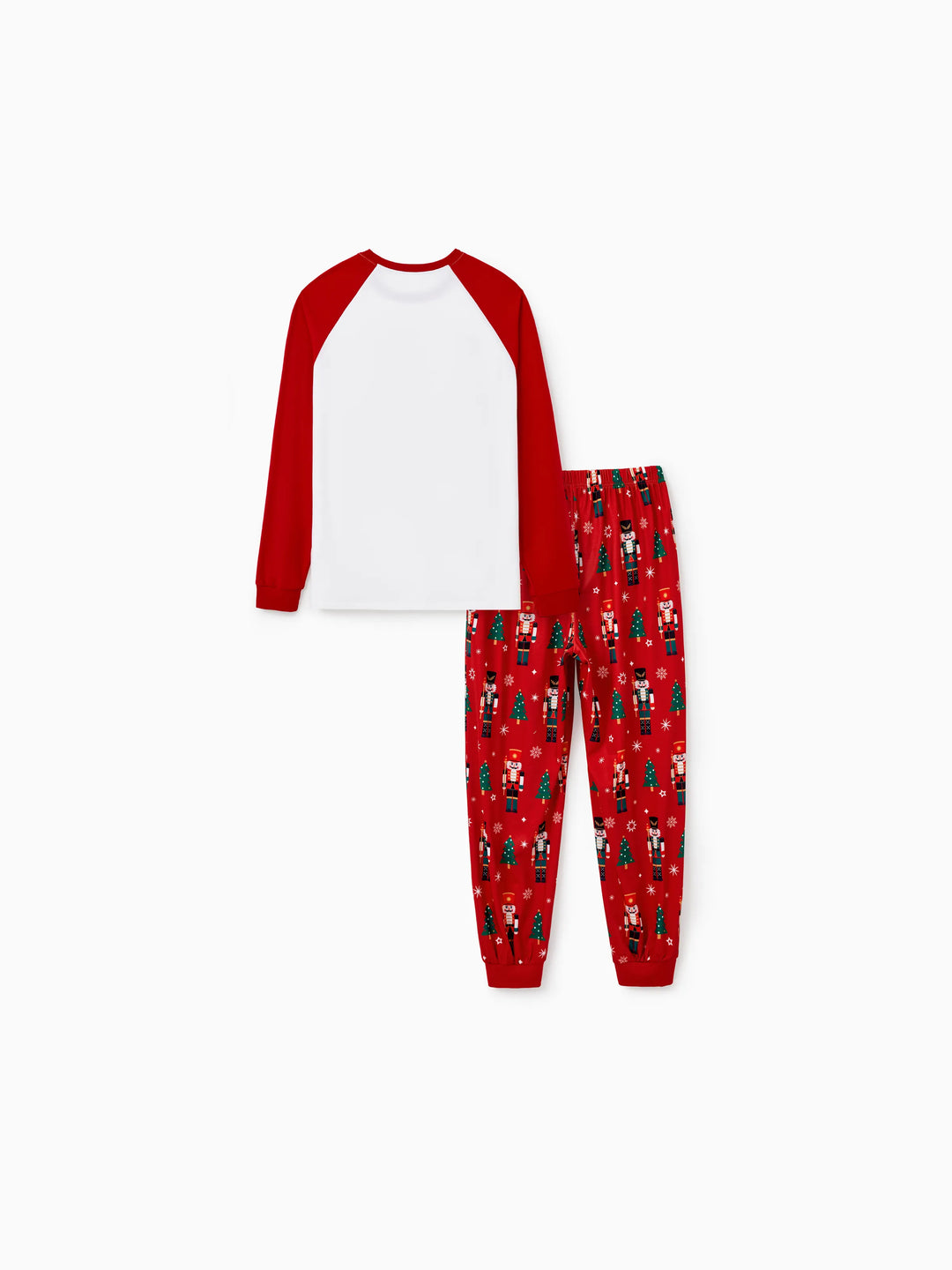 Conjunto de Pijamas Correspondentes para Família com Estampa de Quebra-Nozes e Meias de Natal em Vermelho