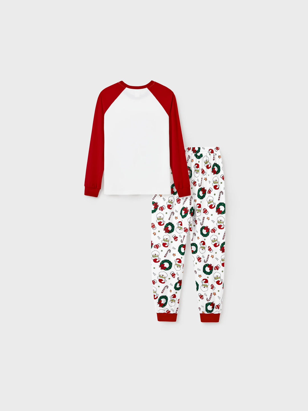 Conjunto de Pijamas em Coordenação para a Família com Tema do Grinch de Natal e Meias de Natal Vermelhas