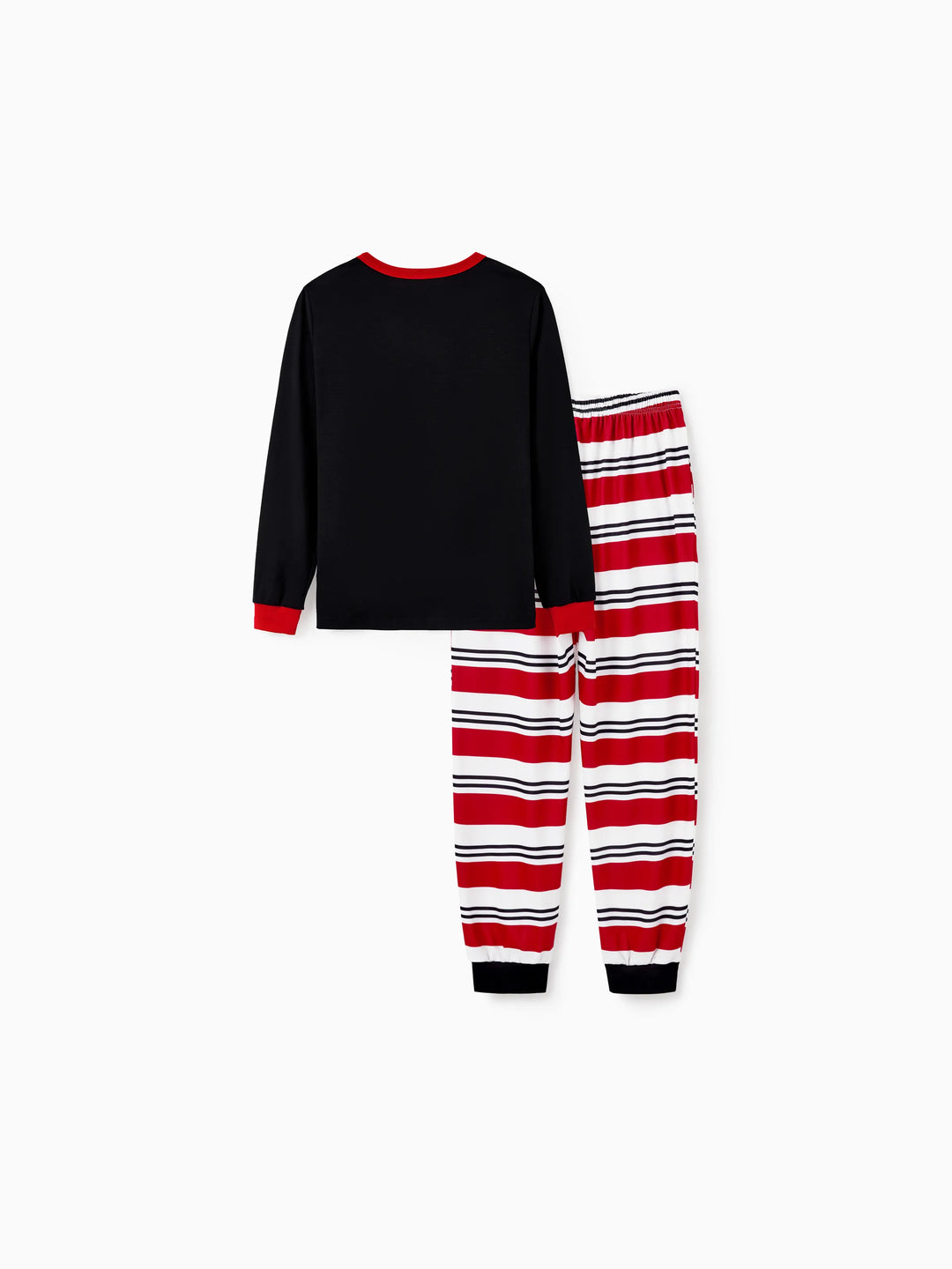 Conjunto de Pijamas Coincidentes para a Família com Estampa de Elfo e Meias de Natal em Preto