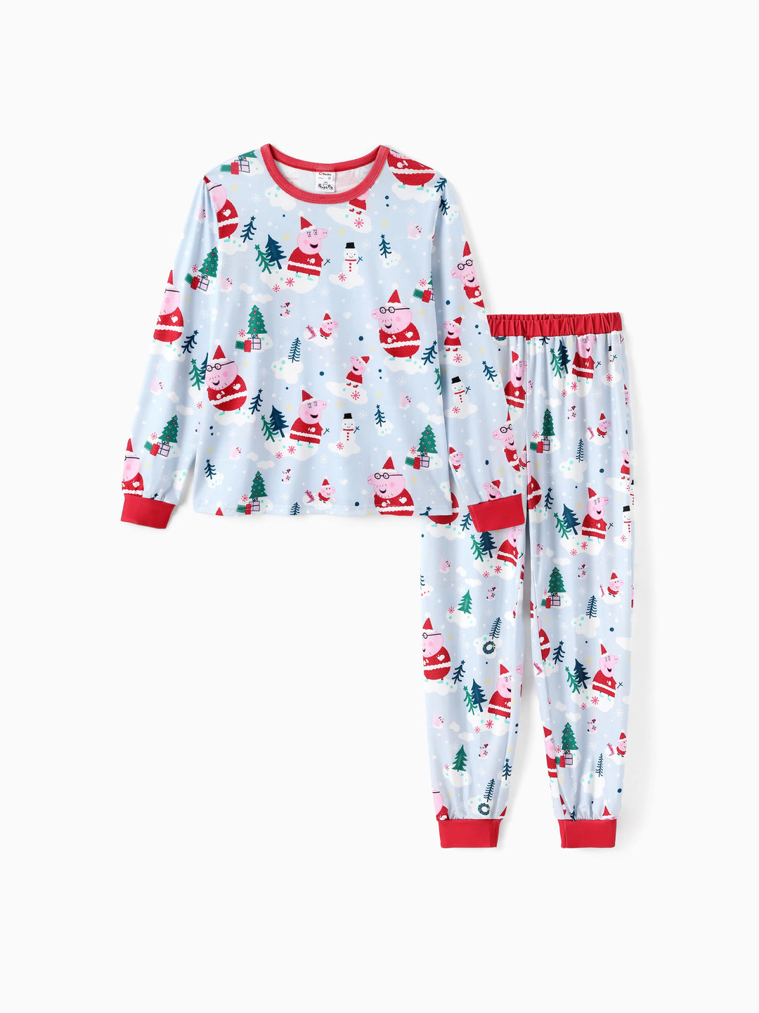 Conjunto de Pijamas de Natal da Peppa Pig para a Família em Branco, com Meias para Combinar