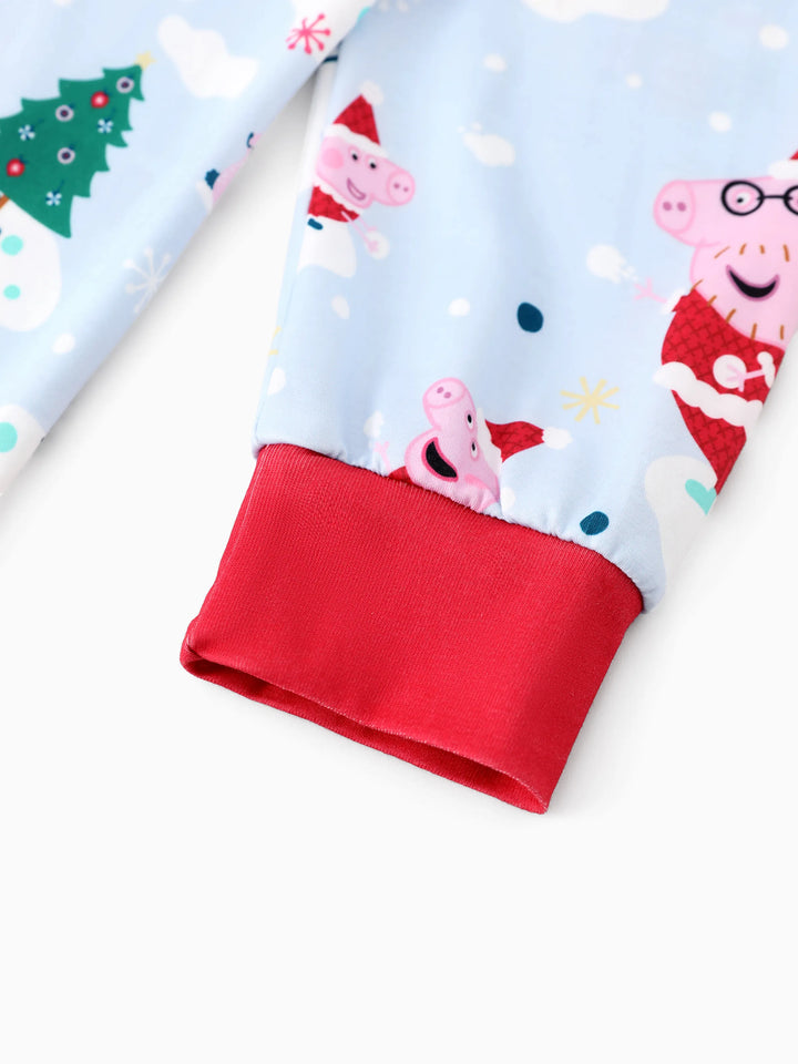 Conjunto de Pijamas de Natal da Peppa Pig para a Família em Branco, com Meias para Combinar
