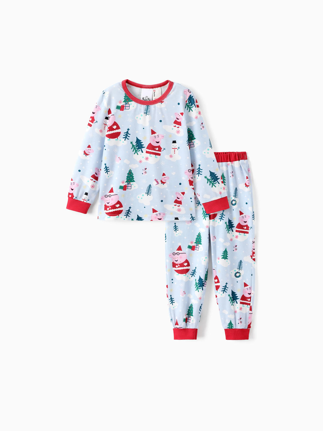 Conjunto de Pijamas de Natal da Peppa Pig para a Família em Branco, com Meias para Combinar