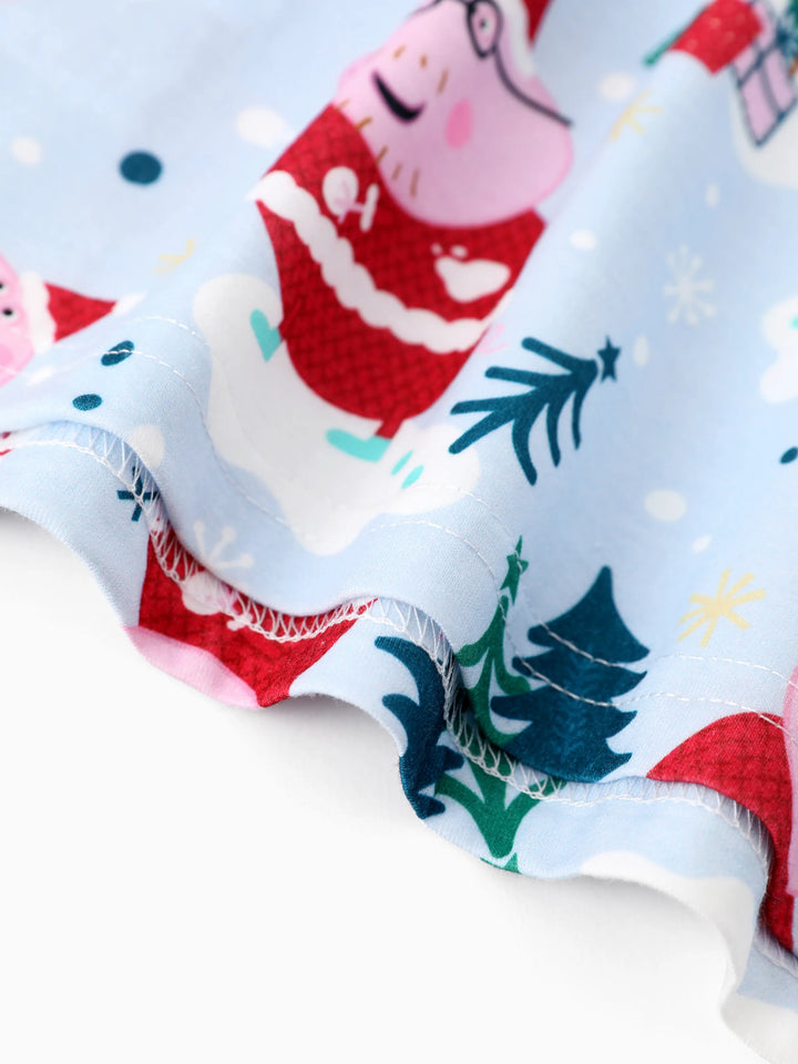 Conjunto de Pijamas de Natal da Peppa Pig para a Família em Branco, com Meias para Combinar