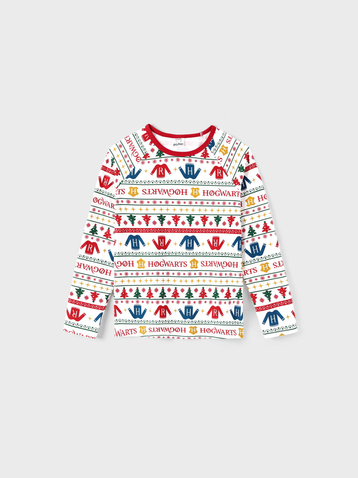 Conjuntos de Pijama de Algodão Orgânico Harry Potter para a Família, Ajustados, com Meias - Brancos