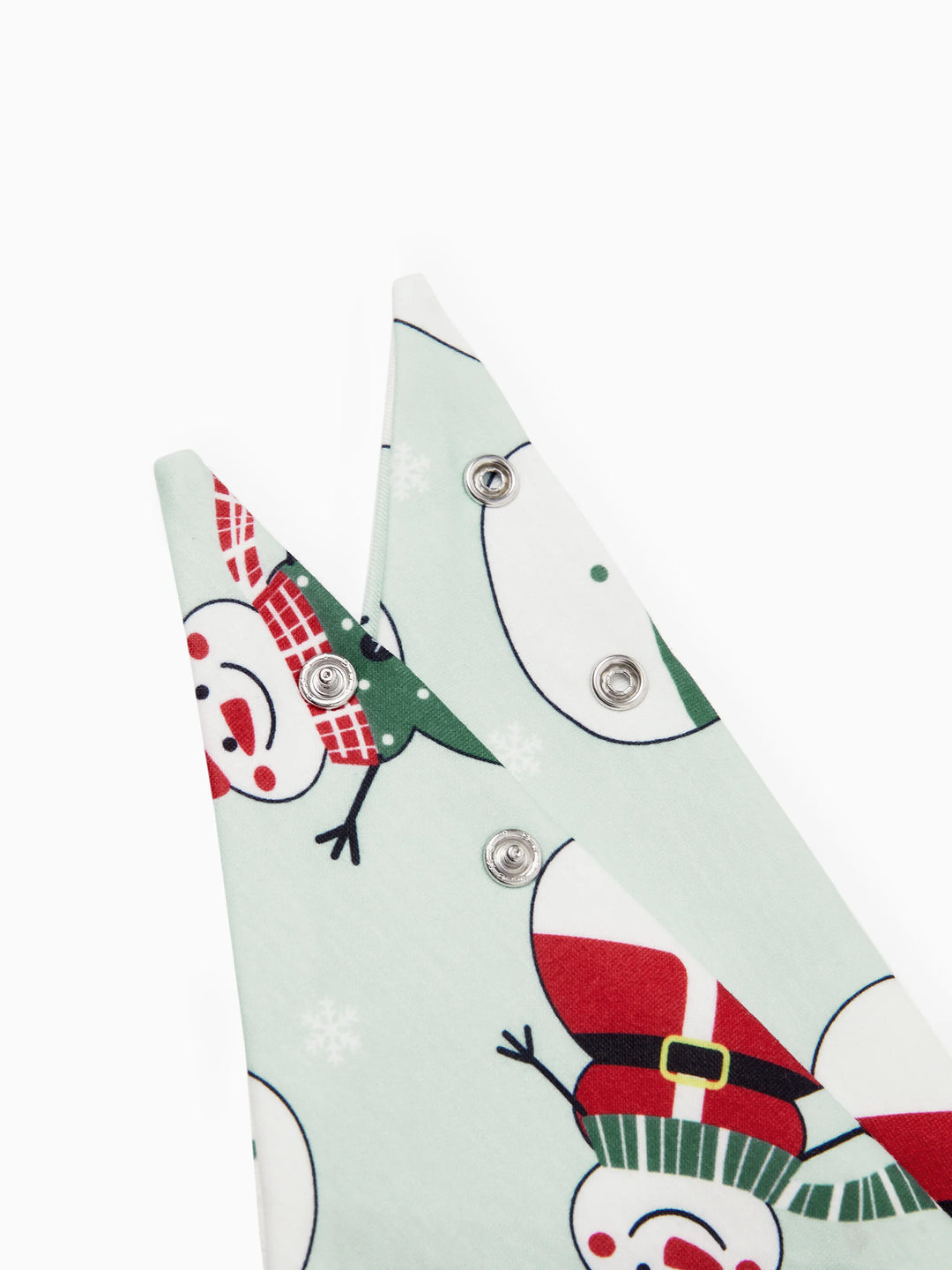 Conjunto de Pijamas de Natal em Família com Estampa de Boneco de Neve e Meias de Natal em Verde Menta