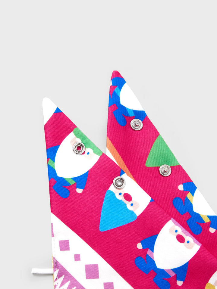 Conjunto de Pijamas de Natal para a Família com Padrão de Gnomos e Listras, incluindo Meias de Natal em Multicor