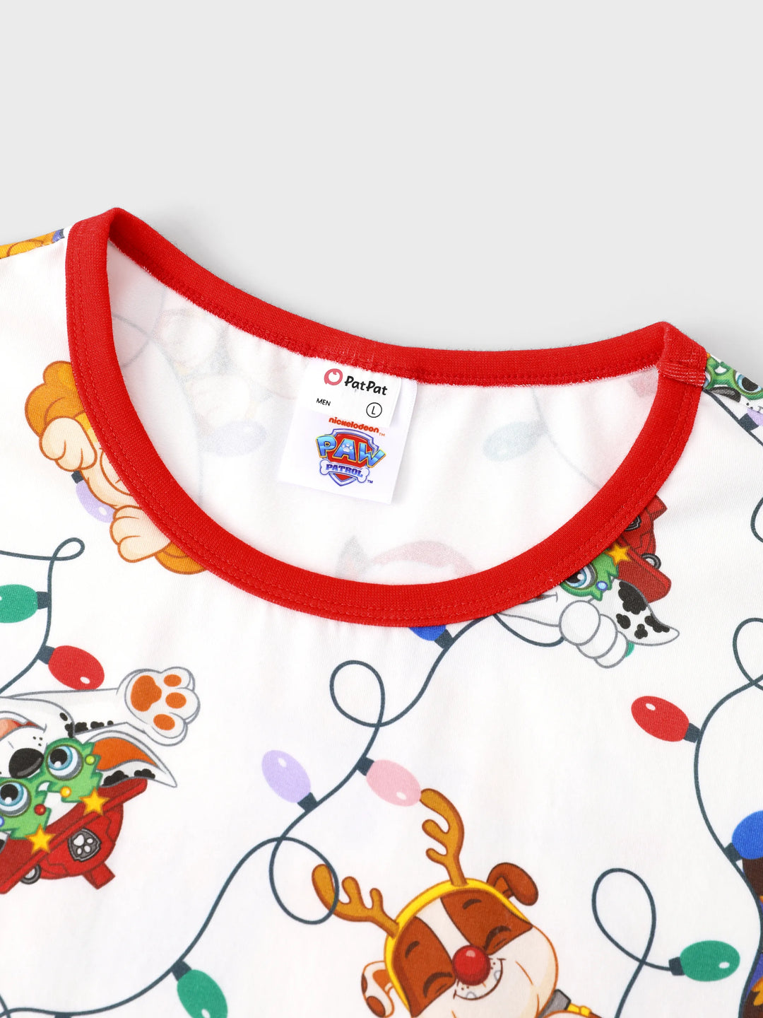 Conjunto de Pijamas Justos em Algodão Orgânico para a Família, Combinação de Natal da PAW Patrol, com Meias de Natal Brancas