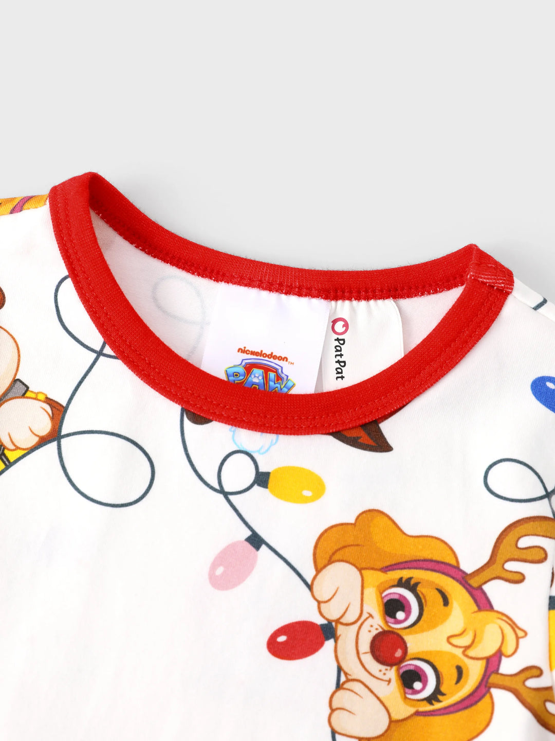 Conjunto de Pijamas Justos em Algodão Orgânico para a Família, Combinação de Natal da PAW Patrol, com Meias de Natal Brancas