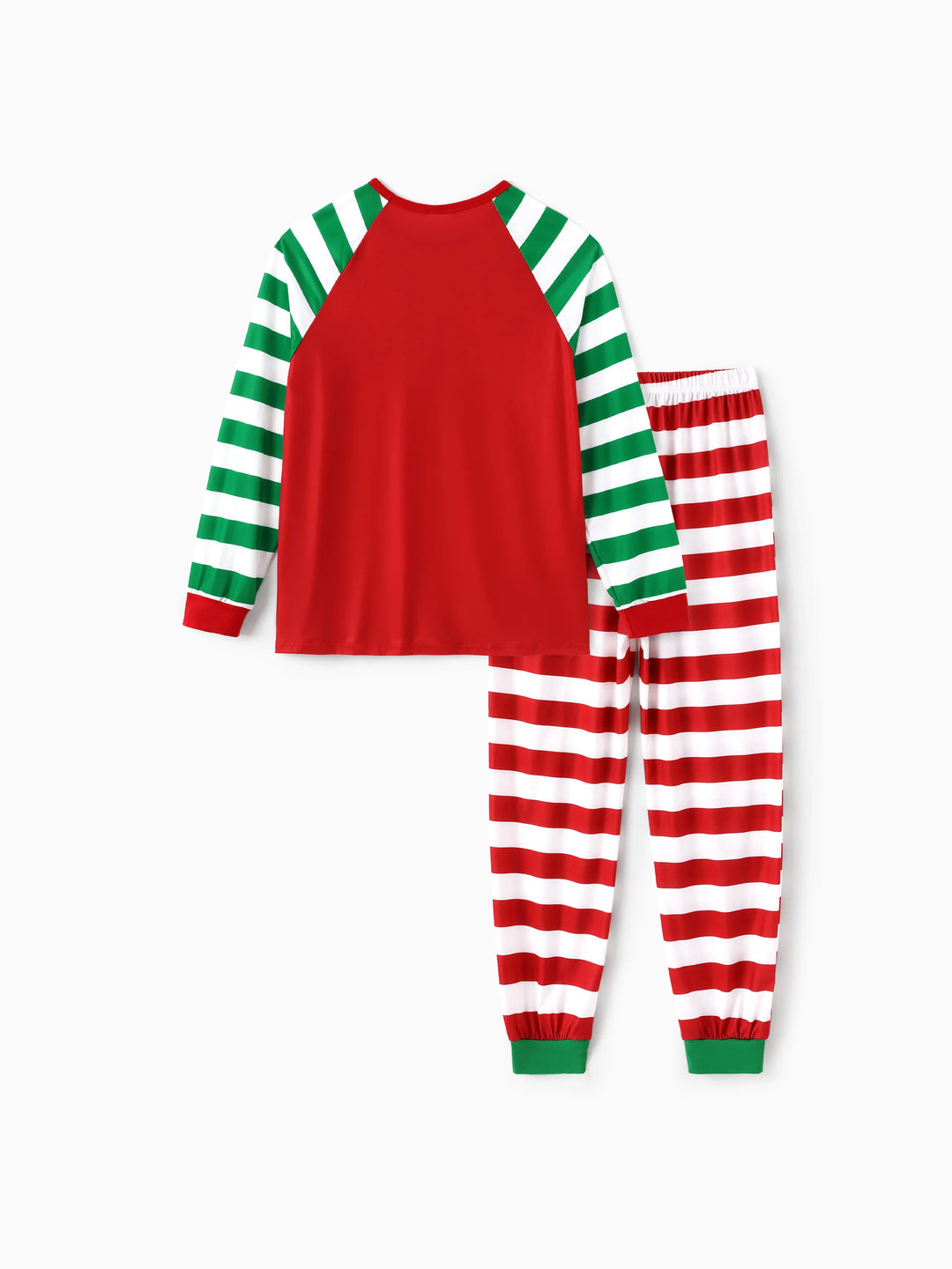 Conjunto de Pijamas com Listras de Natal da Família SpongeBob SquarePants, com Meias de Natal Vermelhas.