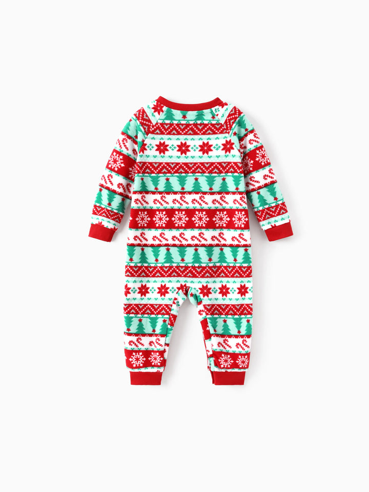 Conjunto de Pijamas Polar em Fleece com Padrão Fair Isle para a Família - Frosty, o Boneco de Neve - Natal - Vermelho