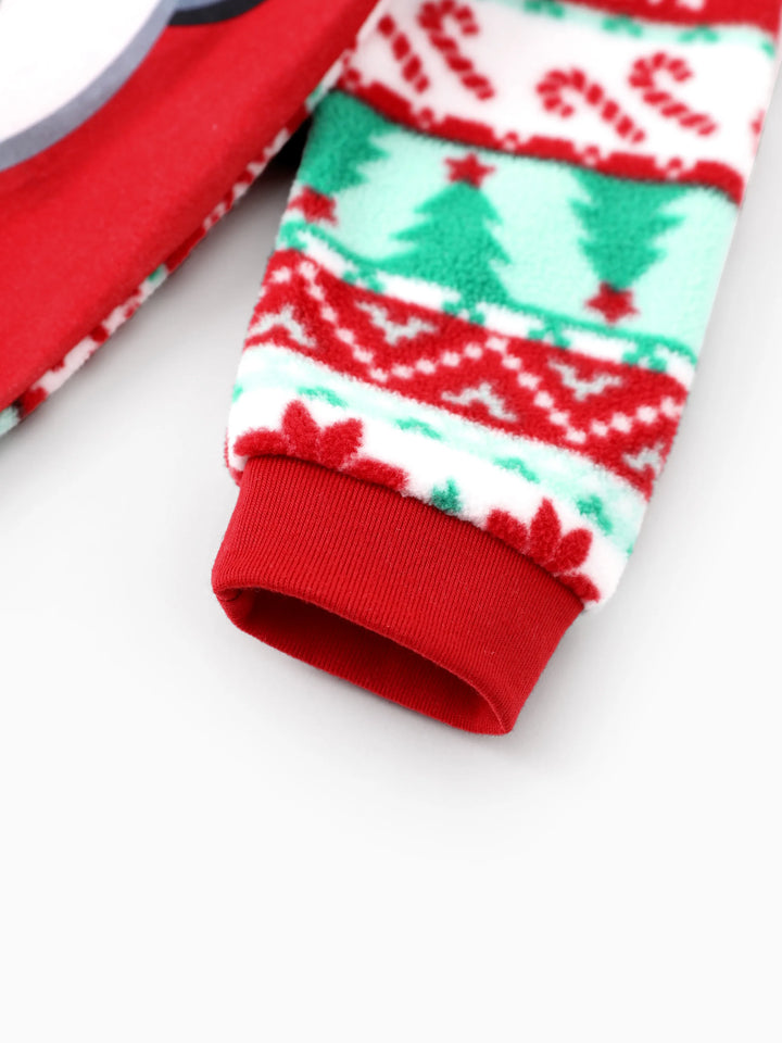 Conjunto de Pijamas Polar em Fleece com Padrão Fair Isle para a Família - Frosty, o Boneco de Neve - Natal - Vermelho