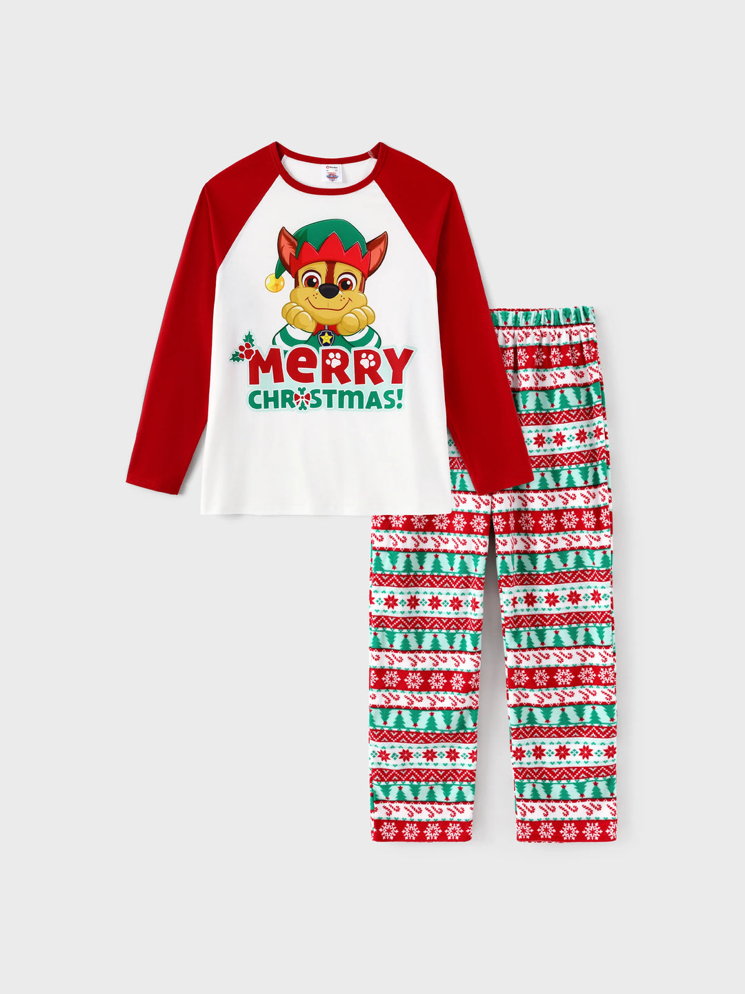 Conjunto de Pijamas de Fleece para a Família em Conjunto de Natal PAW Patrol com Meias de Natal Vermelhas
