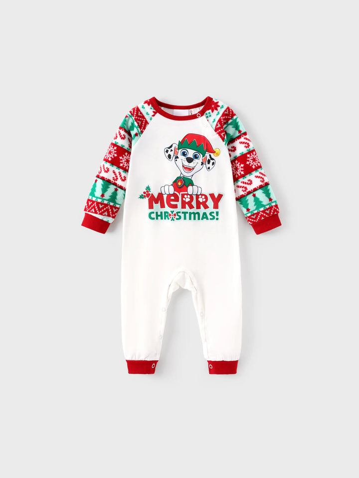 Conjunto de Pijamas de Fleece para a Família em Conjunto de Natal PAW Patrol com Meias de Natal Vermelhas