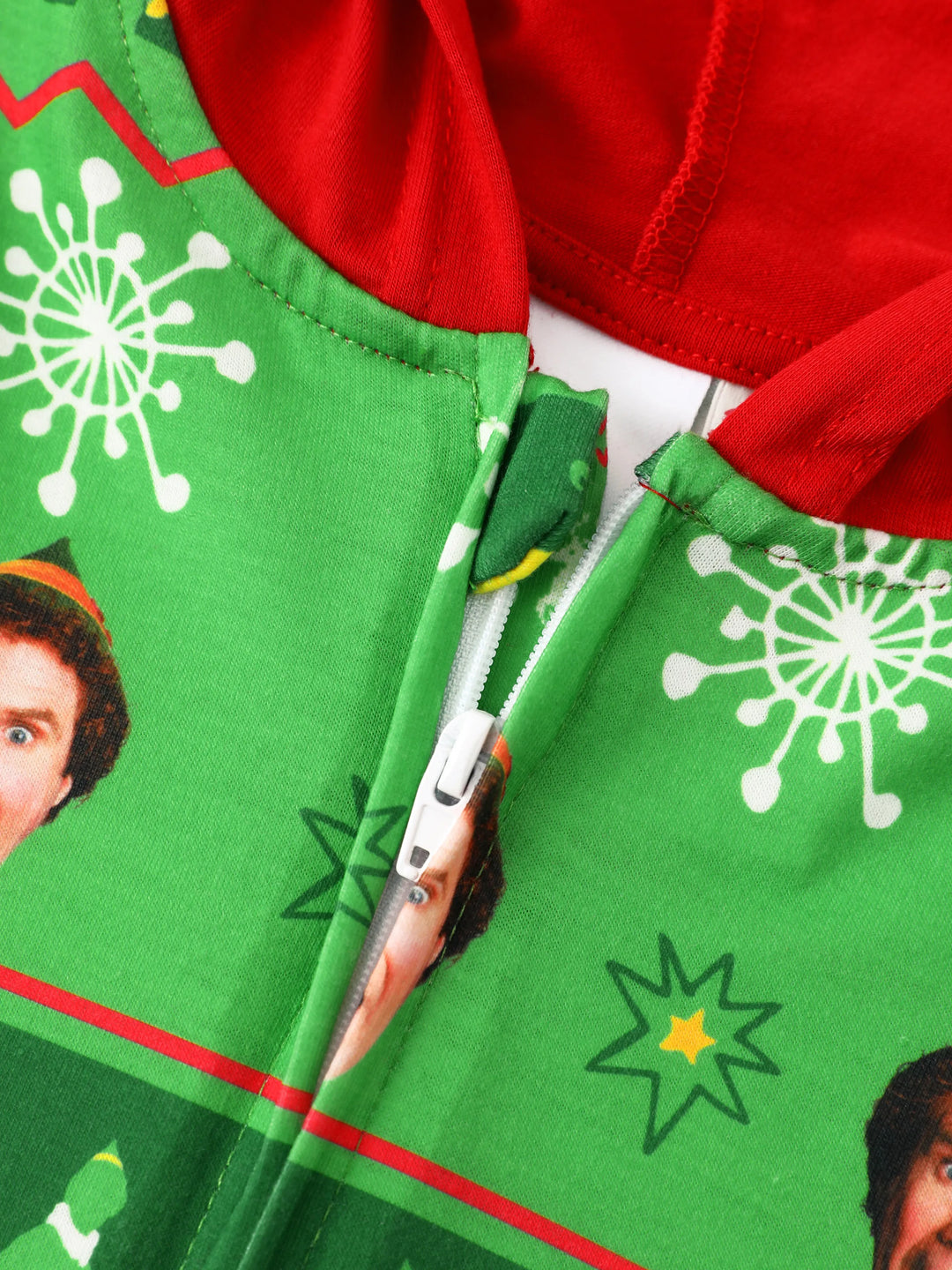 Macacão com Capuz em Padrão Fair Isle para a Família ELF - Verde