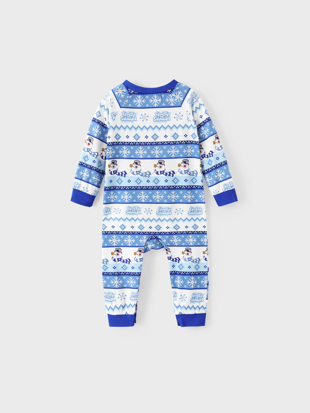 Conjunto de Pijamas de Natal em Família a Condizer com Frosty, o Boneco de Neve, com Meias de Natal Azuis