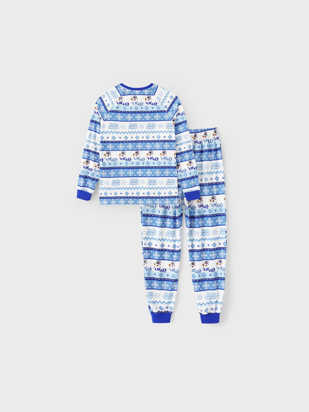 Conjunto de Pijamas de Natal em Família a Condizer com Frosty, o Boneco de Neve, com Meias de Natal Azuis