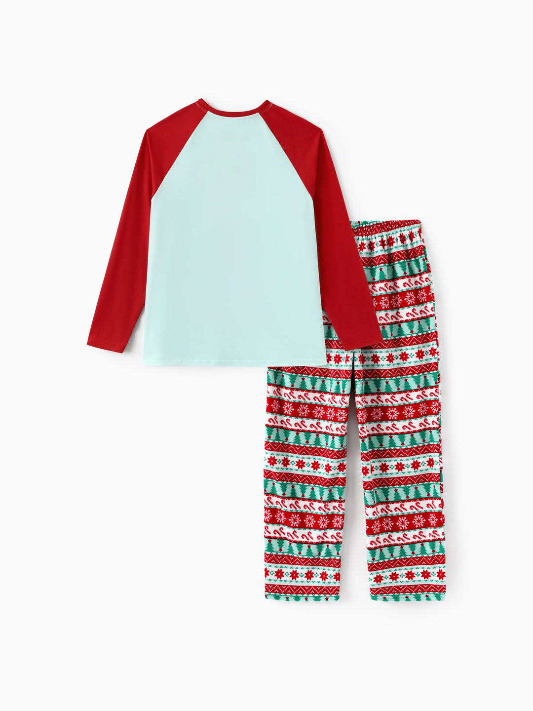 Conjunto de Pijamas de Fleece com Flocos de Neve para Família Combinar ELF com Meias de Natal Vermelhas