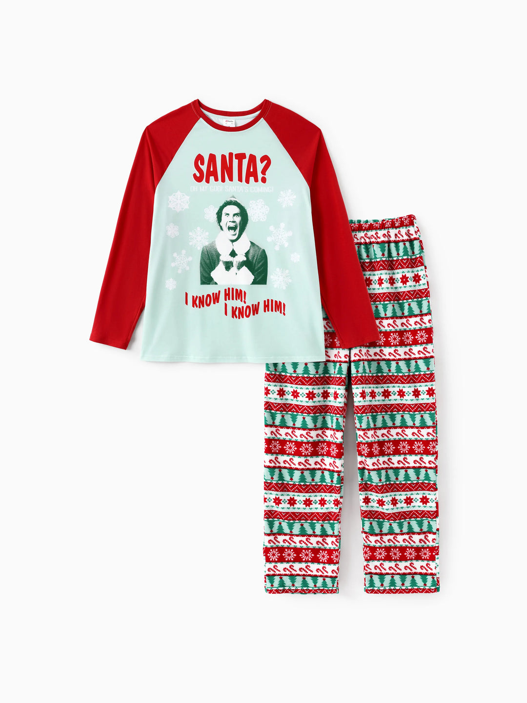 Conjunto de Pijamas de Fleece com Flocos de Neve para Família Combinar ELF com Meias de Natal Vermelhas