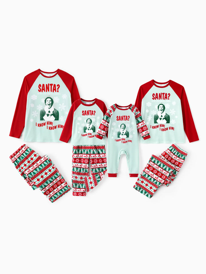 Conjunto de Pijamas de Fleece com Flocos de Neve para Família Combinar ELF com Meias de Natal Vermelhas