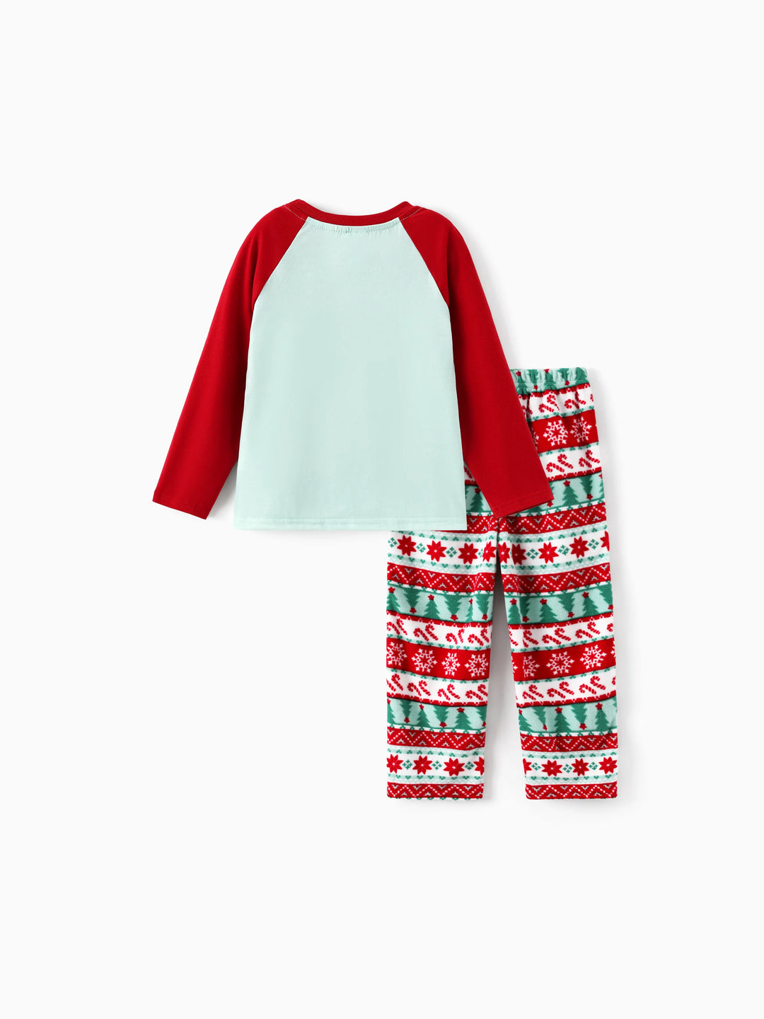 Conjunto de Pijamas de Fleece com Flocos de Neve para Família Combinar ELF com Meias de Natal Vermelhas