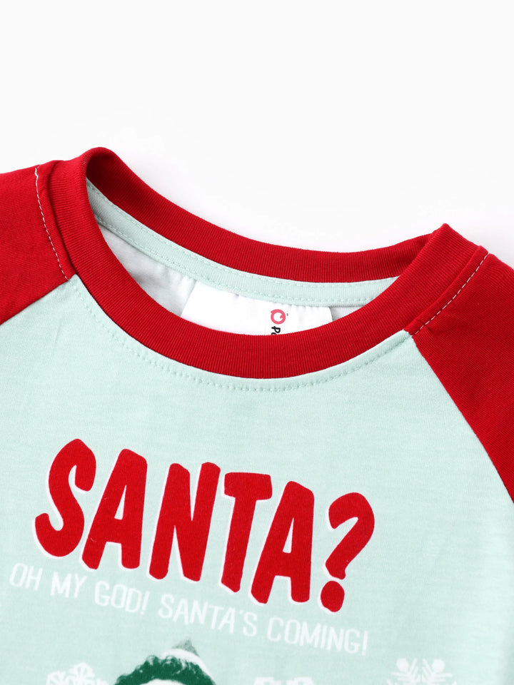 Conjunto de Pijamas de Fleece com Flocos de Neve para Família Combinar ELF com Meias de Natal Vermelhas