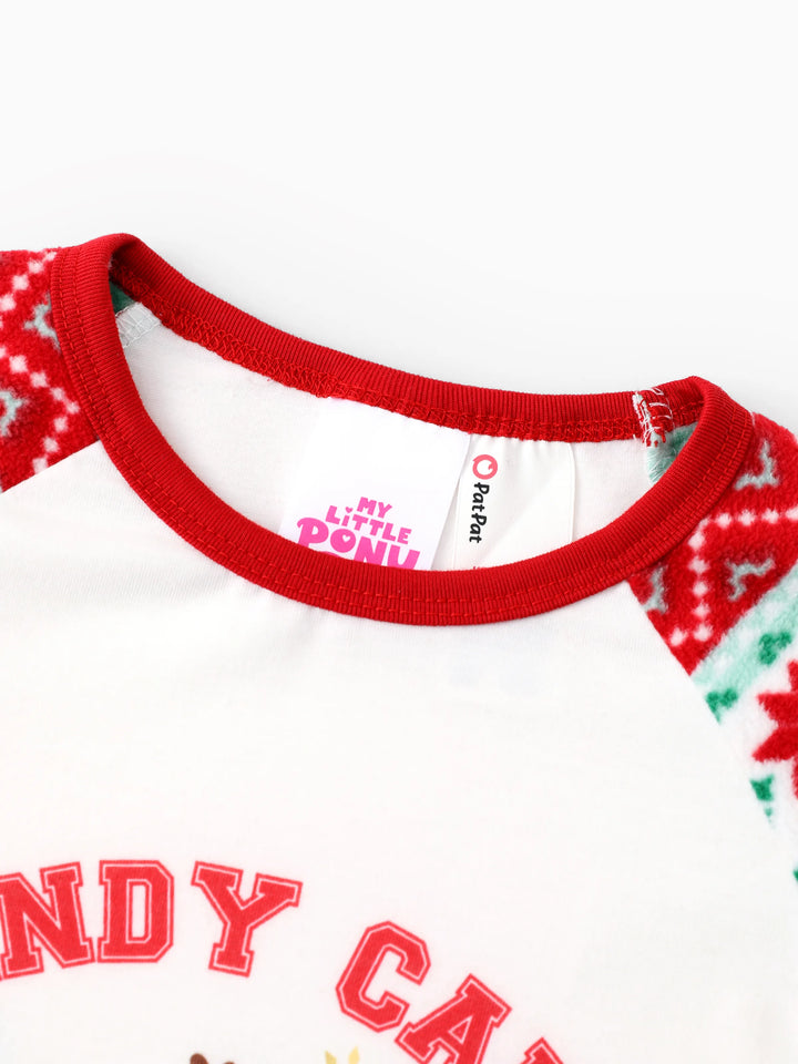 Conjunto de Pijamas em Fleece para Mãe e Filha My Little Pony com Meias de Natal Vermelhas